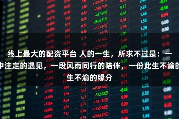 线上最大的配资平台 人的一生，所求不过是：一场命中注定的遇见，一段风雨同行的陪伴，一份此生不渝的缘分